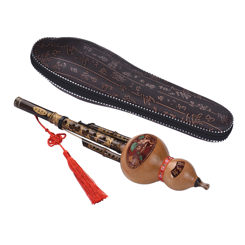 Musical Instrument Lute - Chiński ręcznie robiony czarny bambus Hulusi
