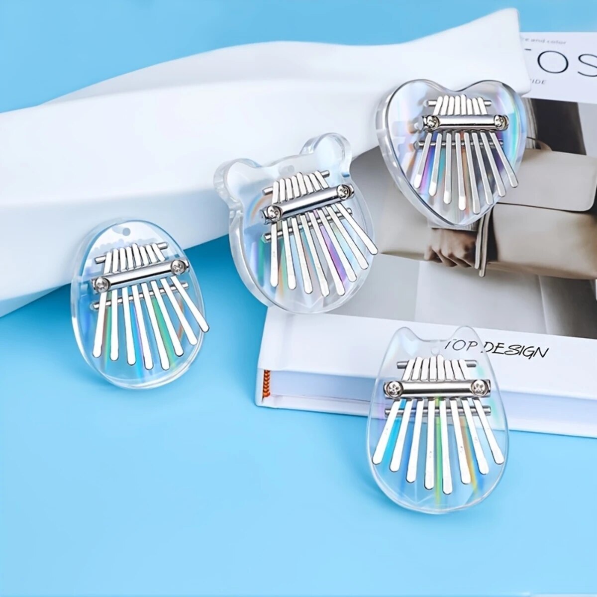 Musical Instrument Names - Miwayer 8 klawiszy Mini Kalimba tęczowe