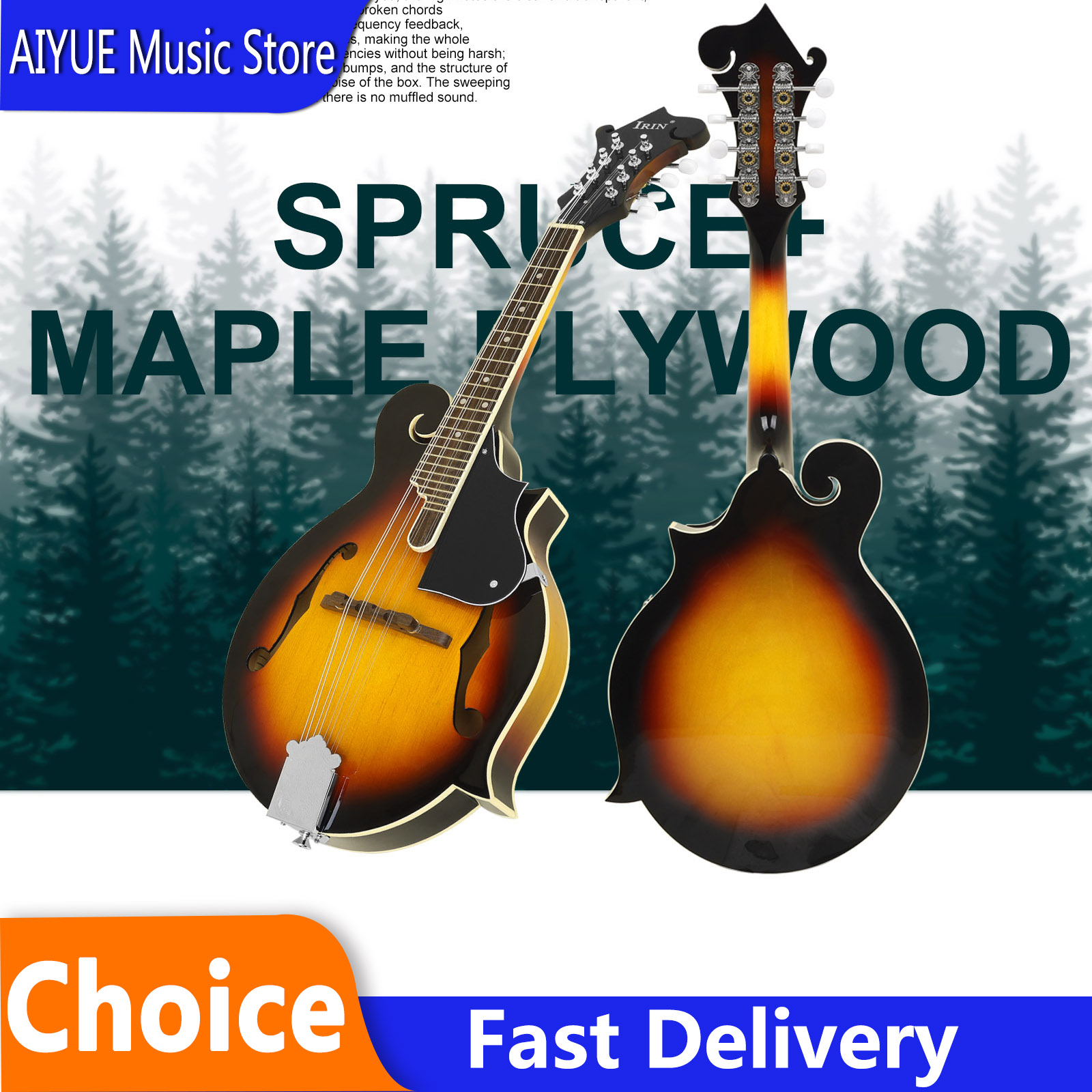 Mandolin A Style - IRIN MD-70 Mandolina, skrzynia i panel
