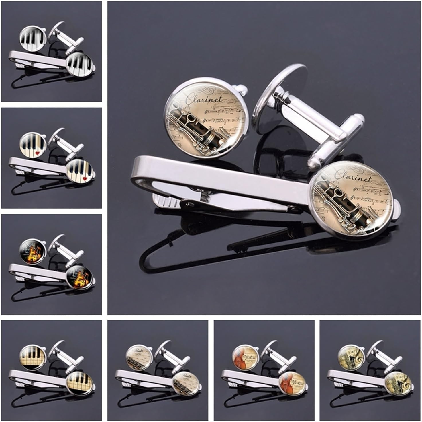 4 zestawy, męska biżuteria z m – Musical Instrument Glass recenzja i cena