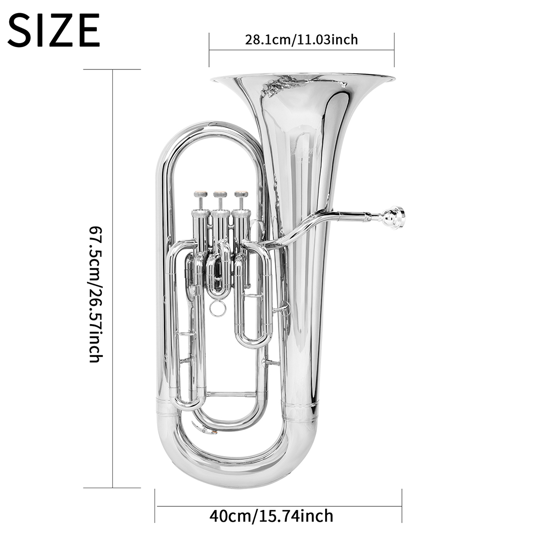 Eufonium SLADE B Flat, 3-klapo – Musical Instrument Euphonium recenzja i cena