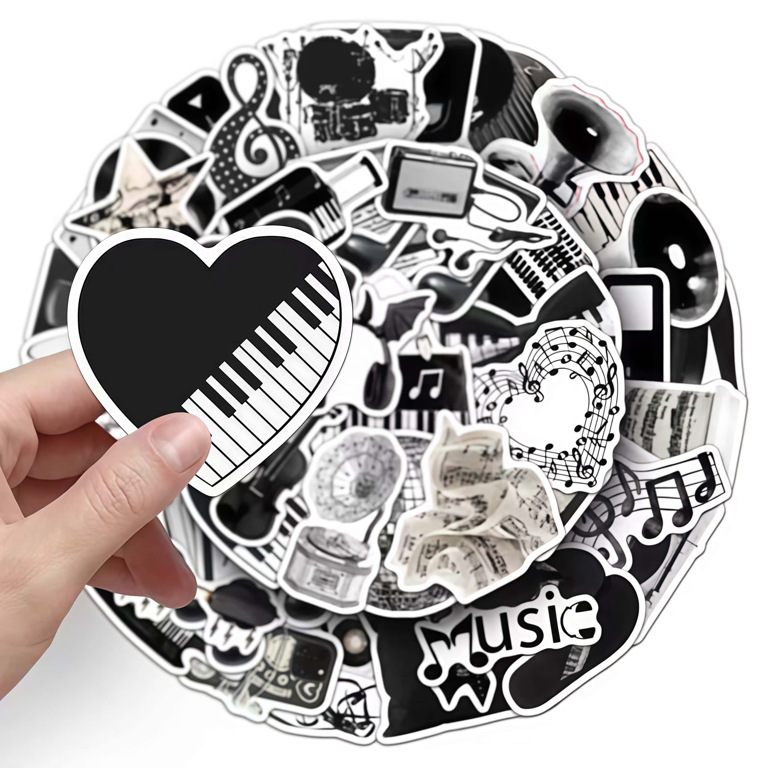50 szt. Czarne Białe Naklejki  – Musical Instrument Names recenzja i cena